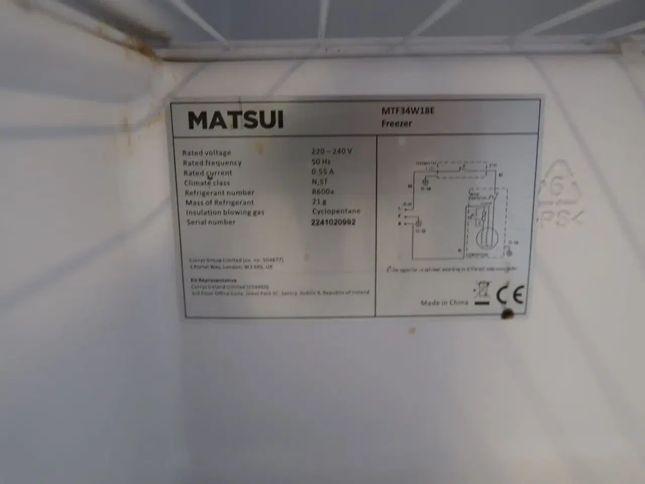 Billede 3 - Fryseskab, Matsui