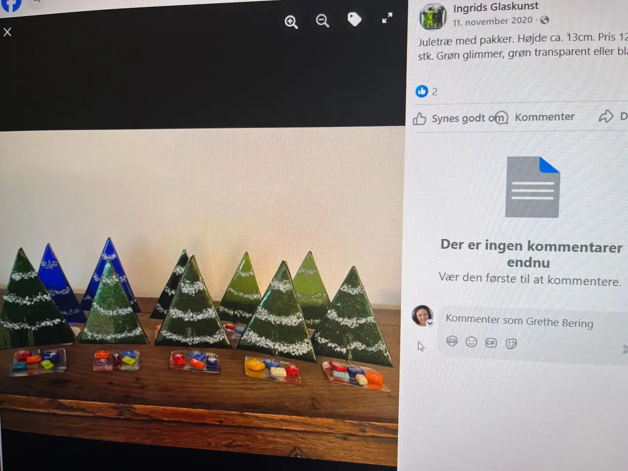 Billede 3 - Unikke Håndlavede Juletræer Glaskunst m. pakker
