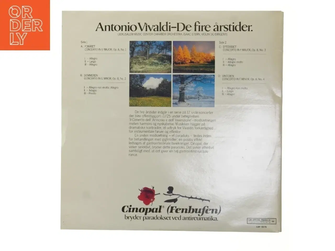 Billede 2 - Antonio Vivaldi - De fire årstider LP fra CBS