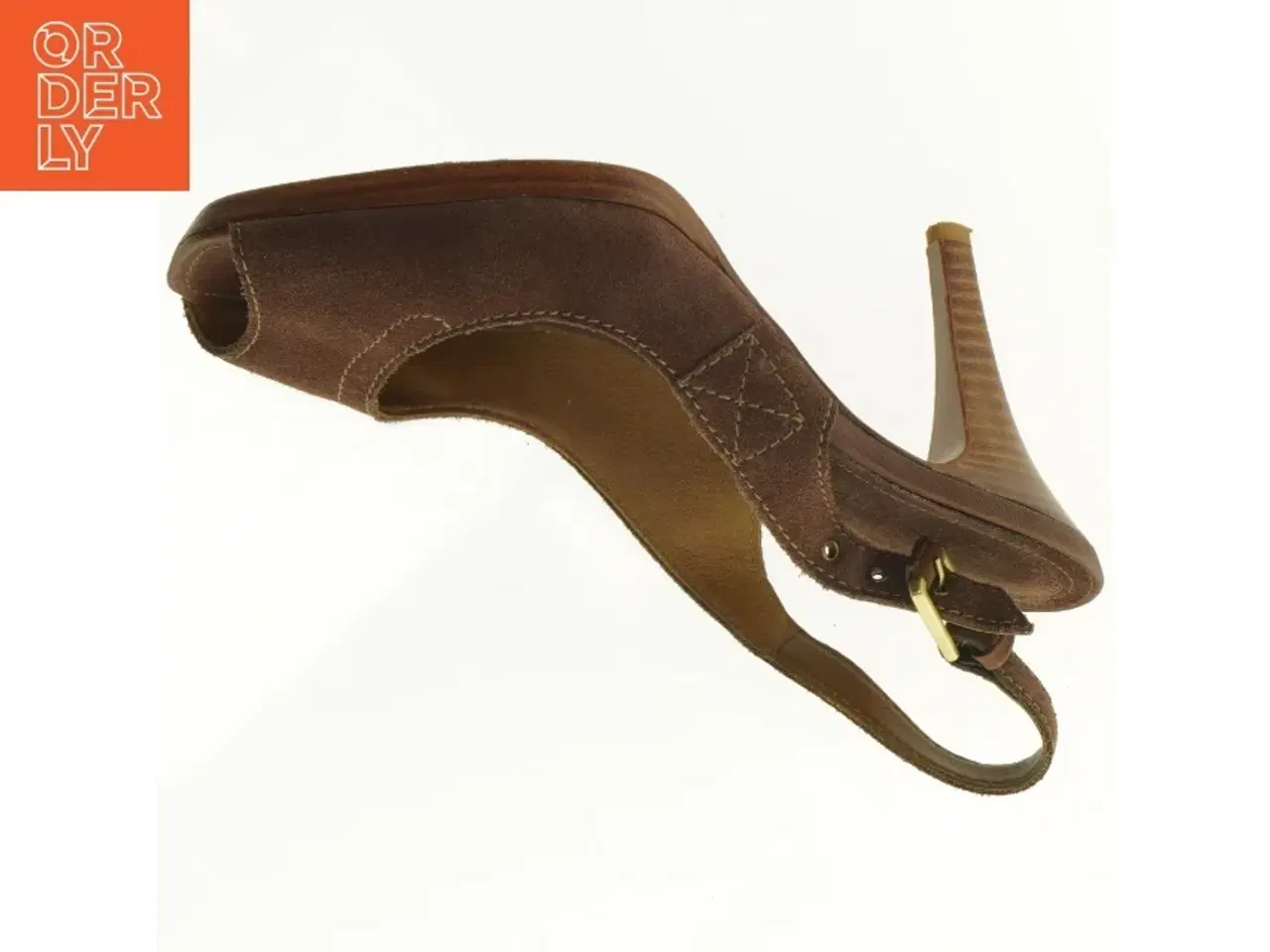 Billede 5 - Brun slingback i ruskind