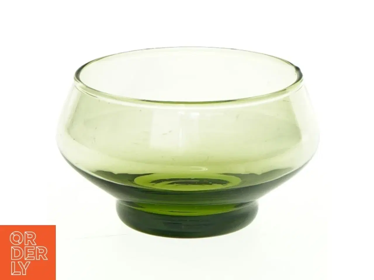 Billede 1 - Retro sukkerskål i grønt glas (str. 8 x 9 cm)