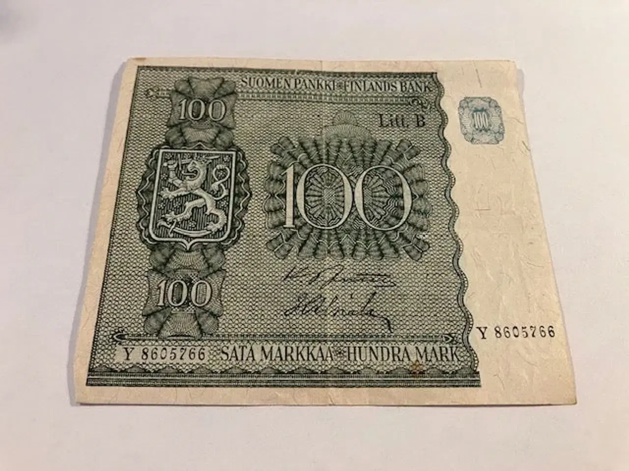 Billede 1 - 100 Mark 1945 Finland