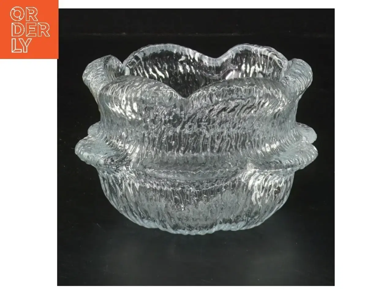 Billede 1 - 2 fyrfadsstager fra holmegaard med bølgede kanter (str. Ø 11 cm)