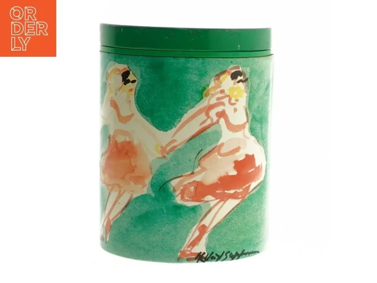 Billede 1 - Dekorativ dåse med kunstnerisk motiv fra Irma (str. Ø. 11 cm. længde, 15 cm)