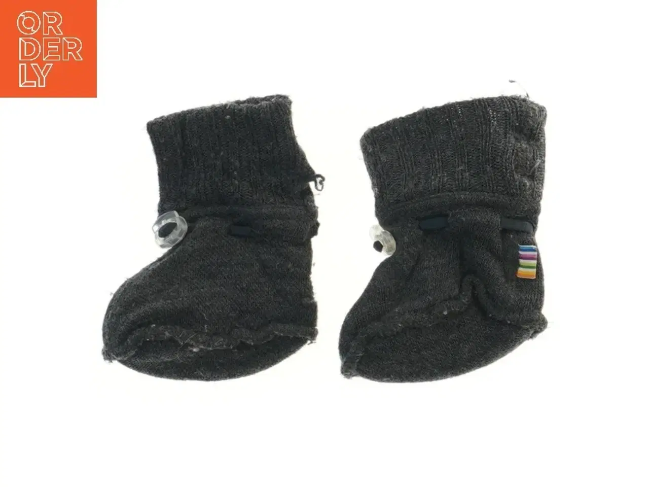 Billede 1 - Grå babysutsko med elastisk lukning (str. 10x10 cm)
