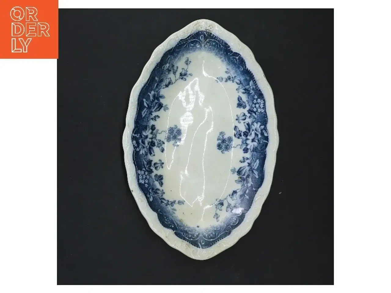 Billede 3 - Oval porcelænsfad med blåt blomstermønster fra Clayton (str. 20x13 cm)