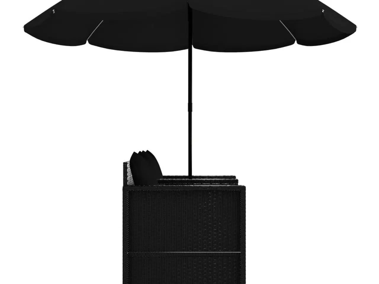Billede 6 - Liggestol med hynde polyrattan sort