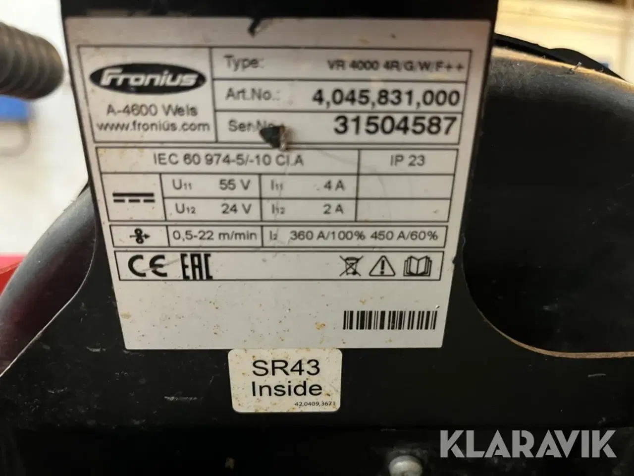 Billede 10 - Svejser Fronius Transpuls Synergic 4000 vandkølet