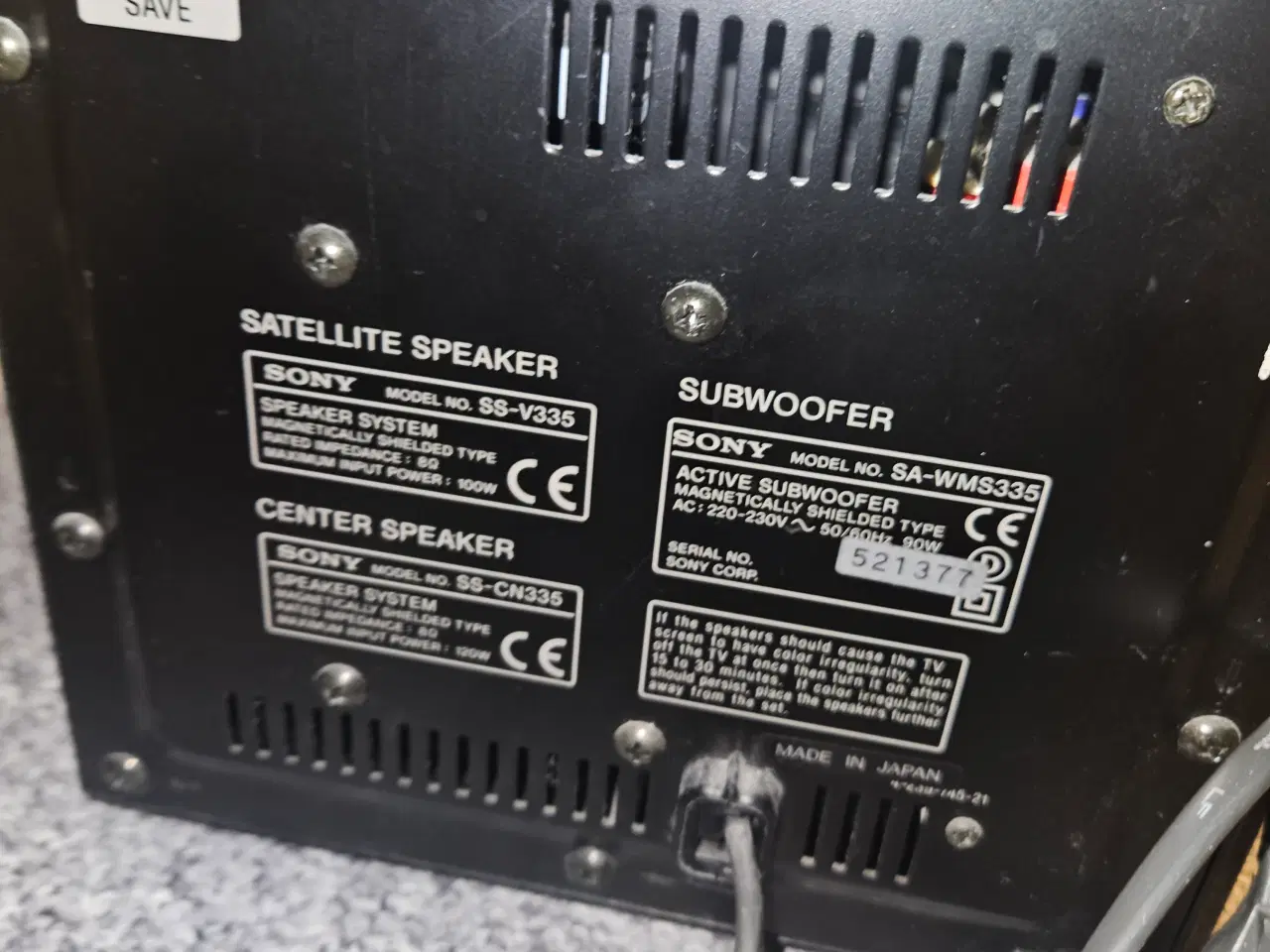Billede 2 - Sony 5.1 surround sound-system højttalere 