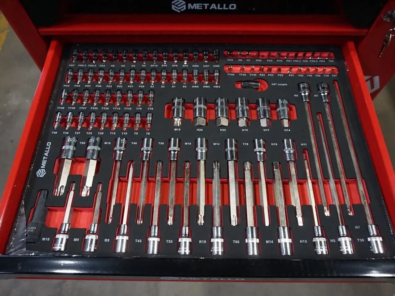 Billede 3 - Metallo Værktøjsvogn XXL med værktøj og 7 skuffer og skab