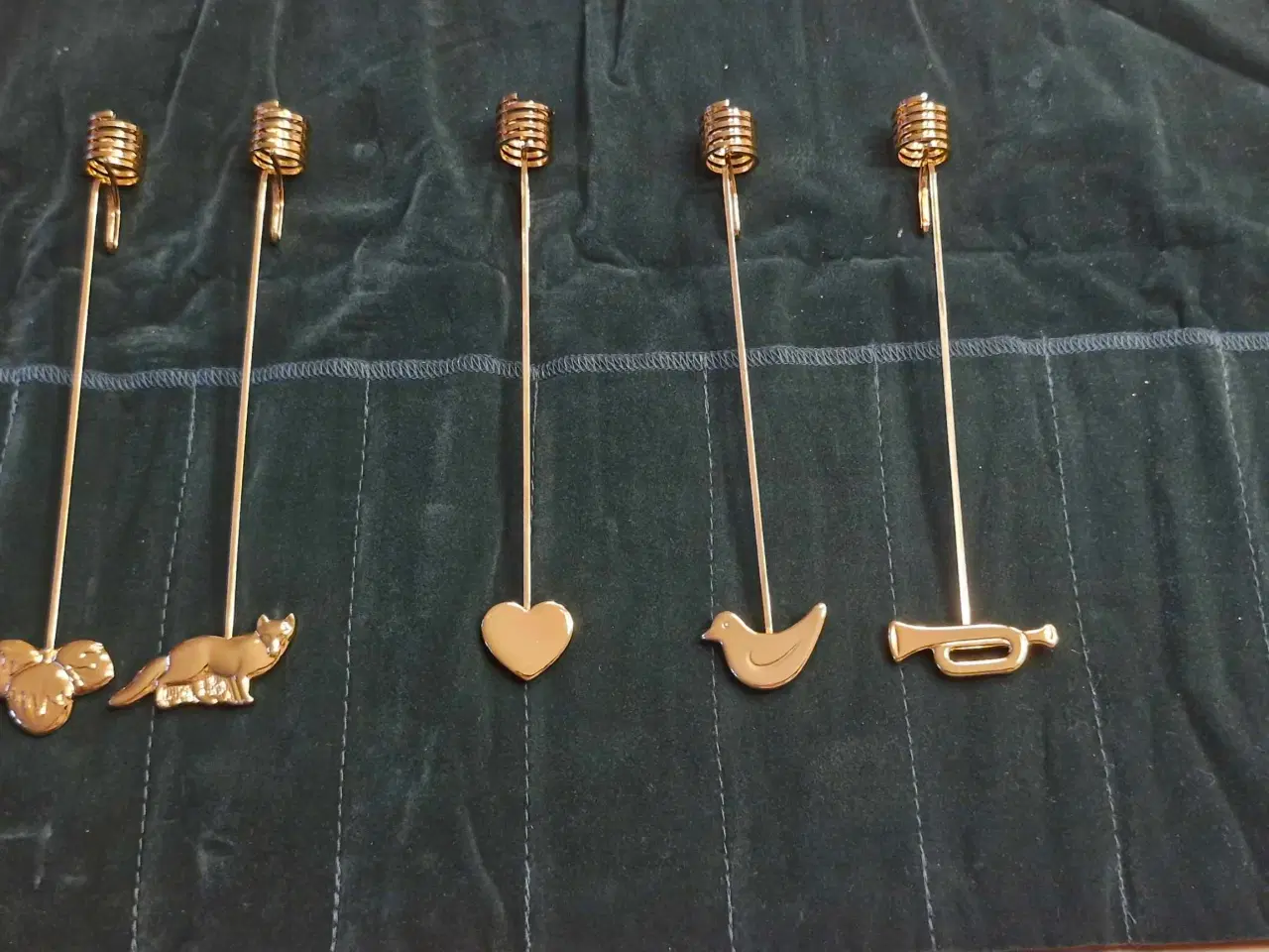 Billede 1 - Georg Jensen Golden Christmas lyseholder - 5 stk