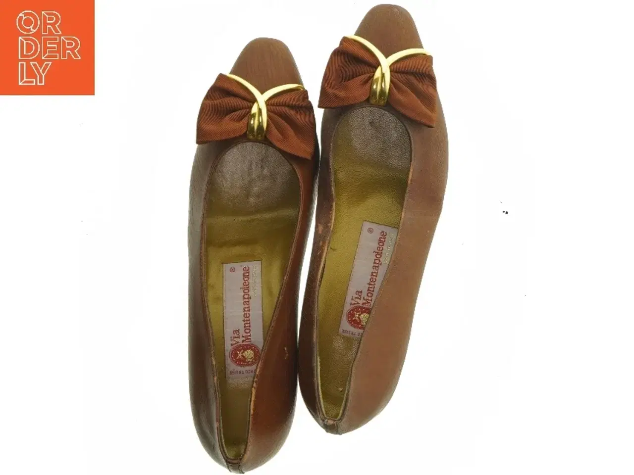Billede 5 - Brune pumps med sløjfe fra Via Montenapoleone (str. 39,5)