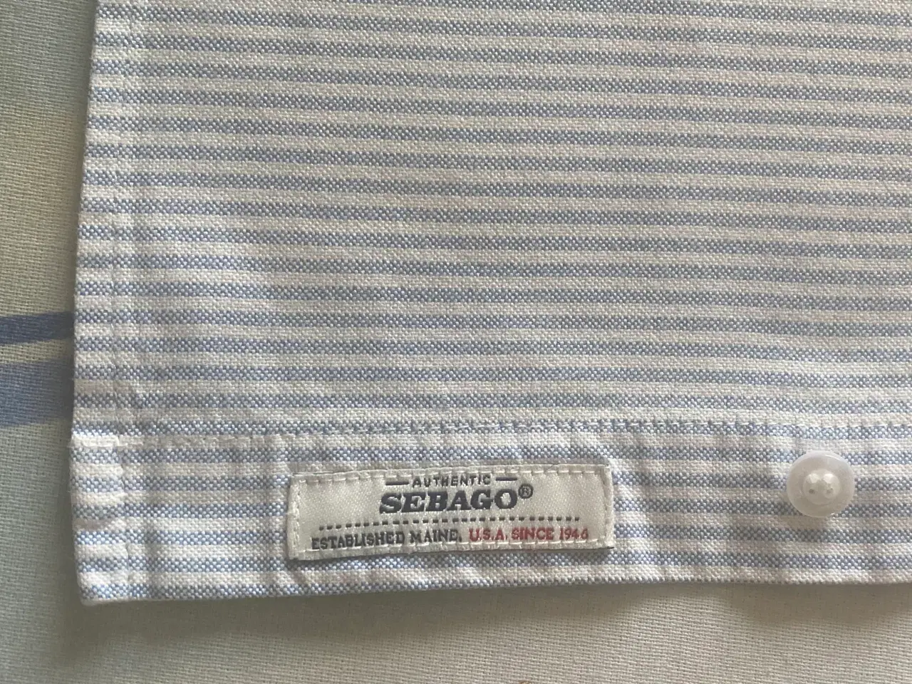 Billede 7 - Blå- og hvidstribet herreskjorte str XL