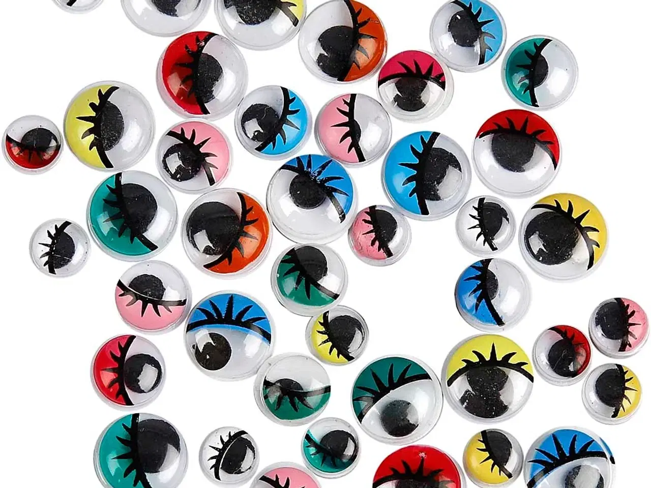 Billede 1 - Farvede Rulleøjne uden Klæb - 300 stk. 8-12 mm