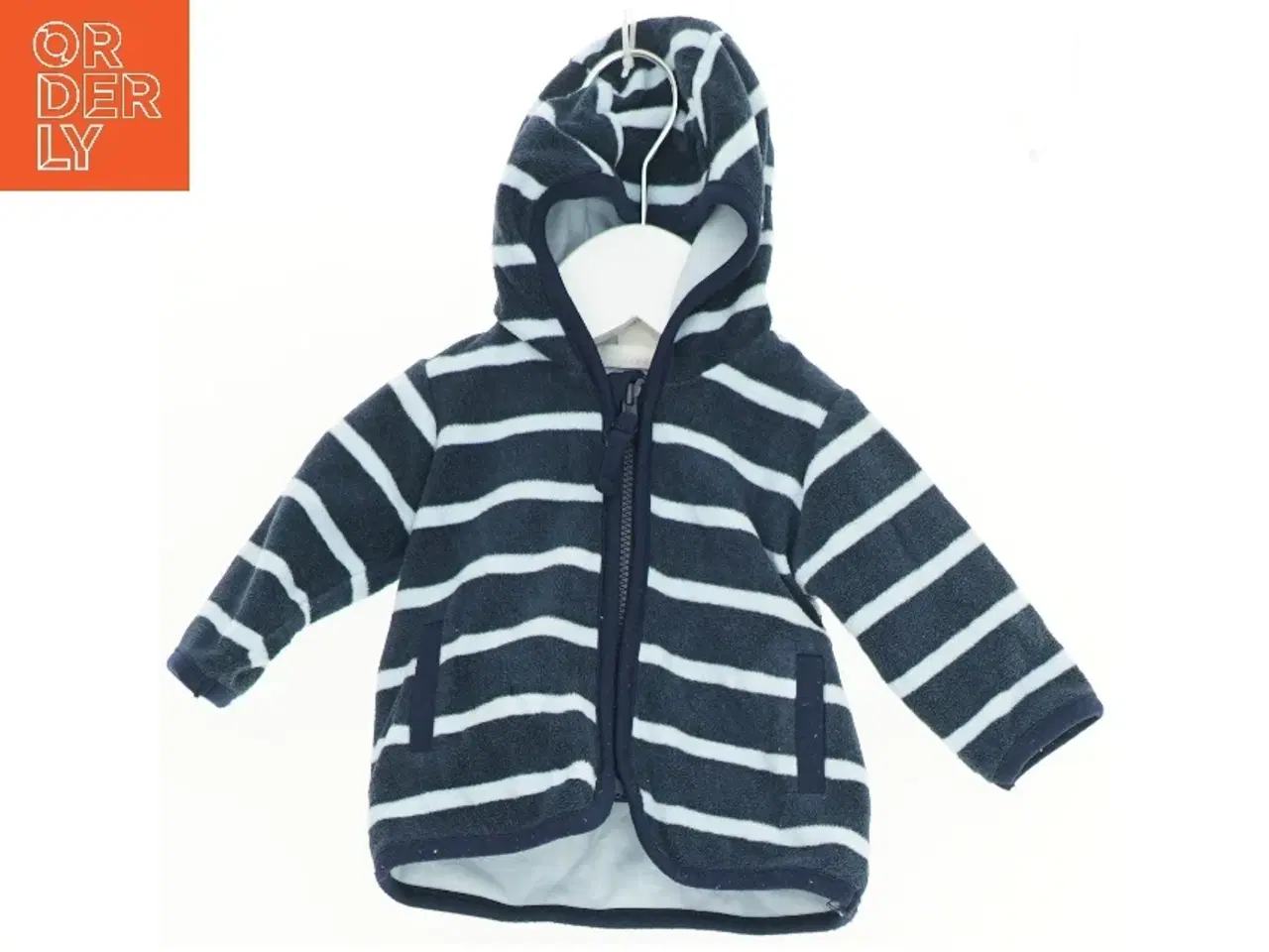 Billede 1 - Stribet fleecejakke med hætte fra H&M (str. 56)