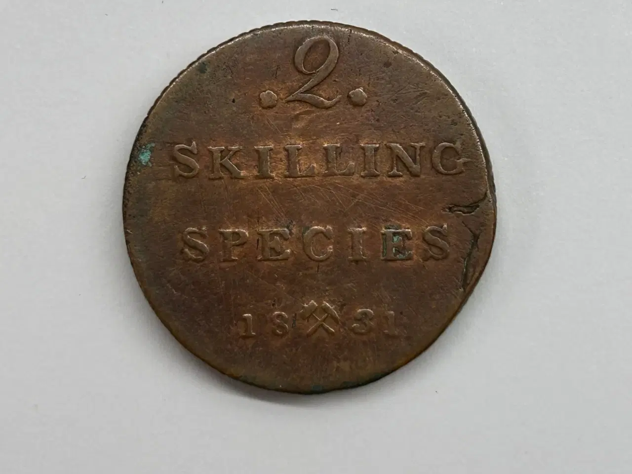 Billede 1 - 2 Skilling Species 1831 Norge - Dårlig stand