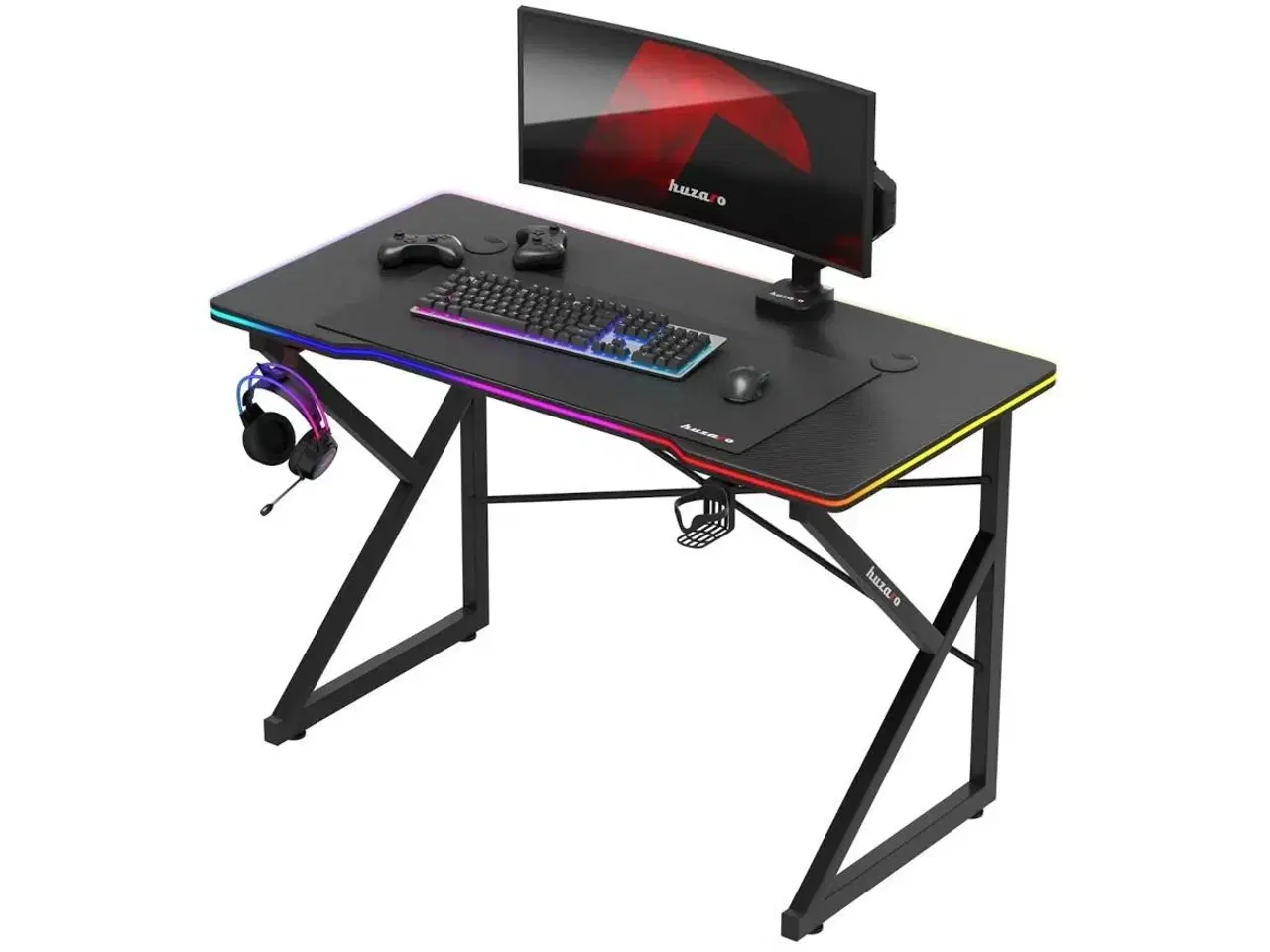 Billede 6 - Gamingbord Huzaro Hero 1.7 RGB – sort, 120×60 cm