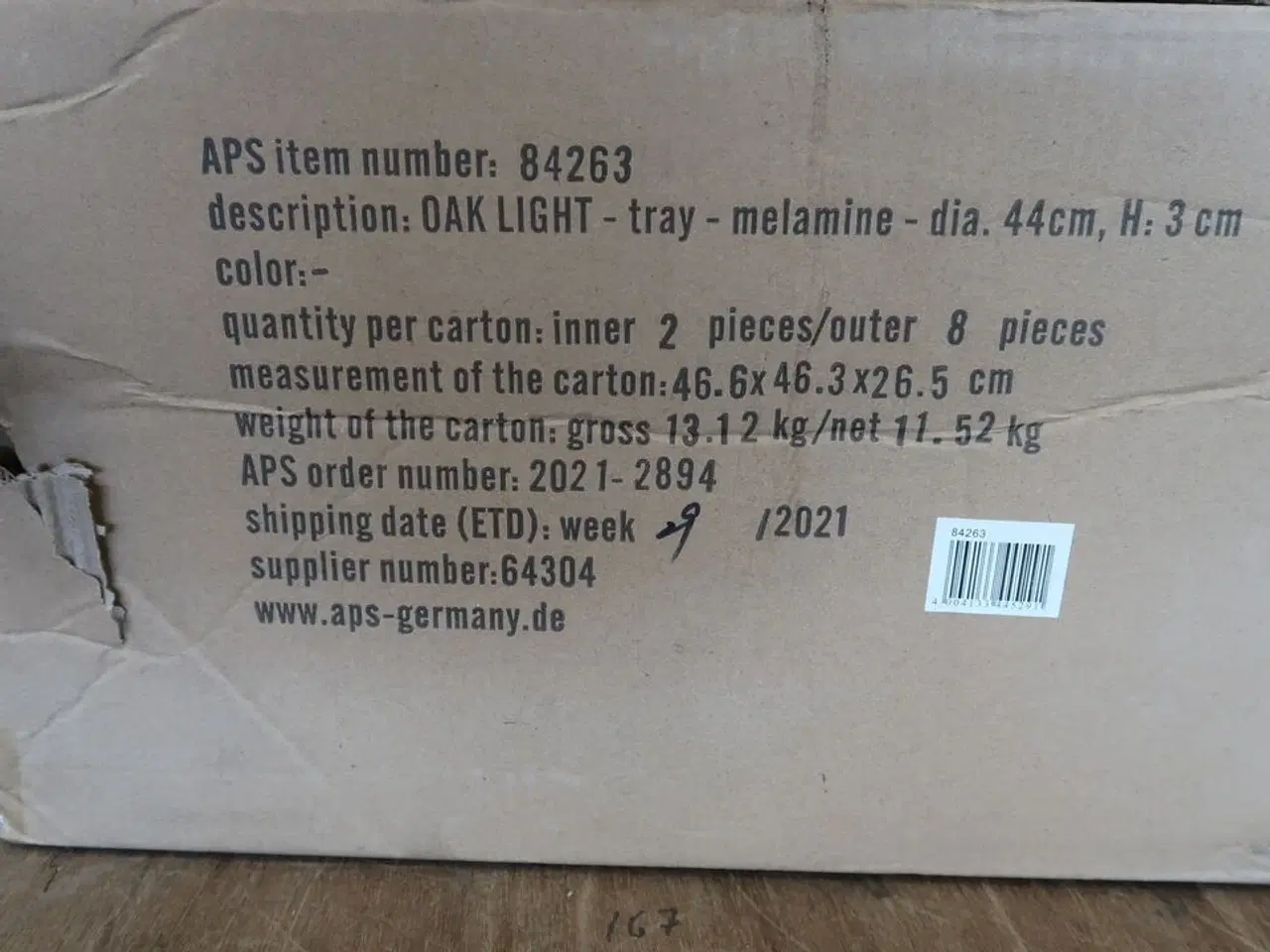 Billede 5 - 4 kasser (8 pr. stk.) Fad melamin m/oak look KEN STORKØKKEN 300481