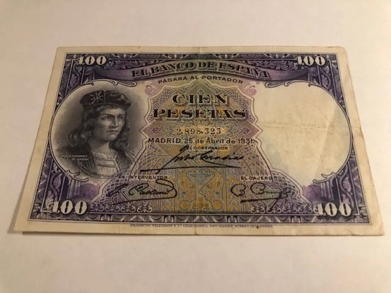 Billede 1 - 100 pesetas Spain 1931