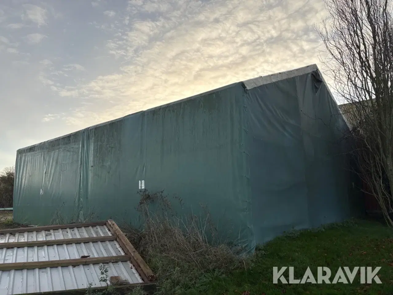 Billede 4 - Lagertelt med pressening Helge Frandsen galvaniseret stålspær