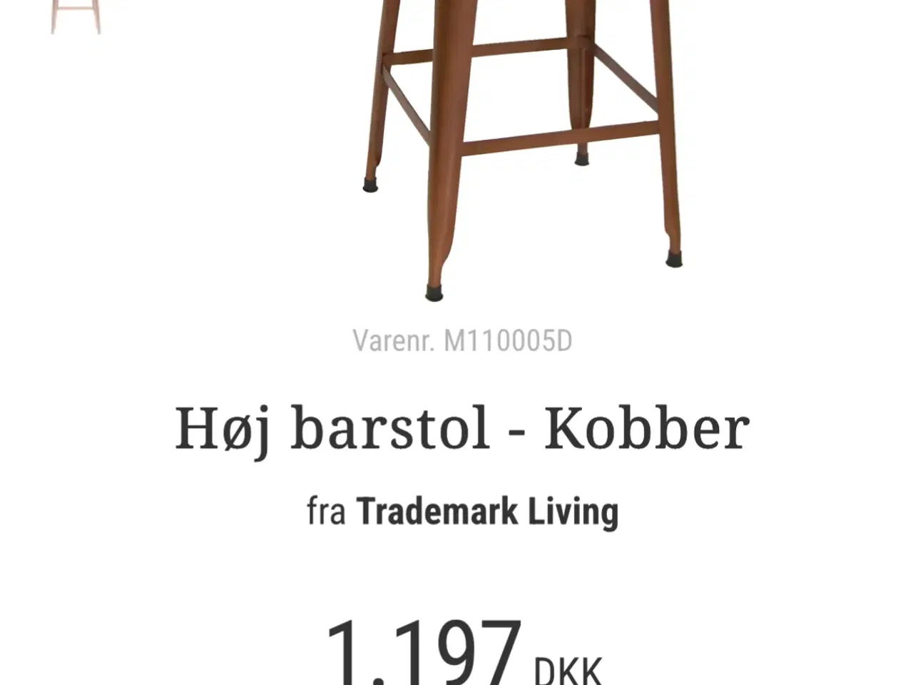 Billede 3 - Barstole i kobber 