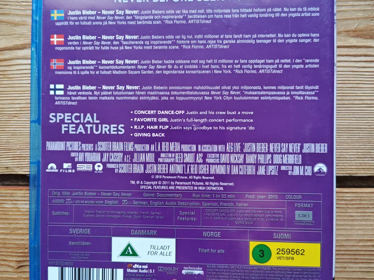 Billede 2 - Justin Bieber Never say never Directors Fan Cut