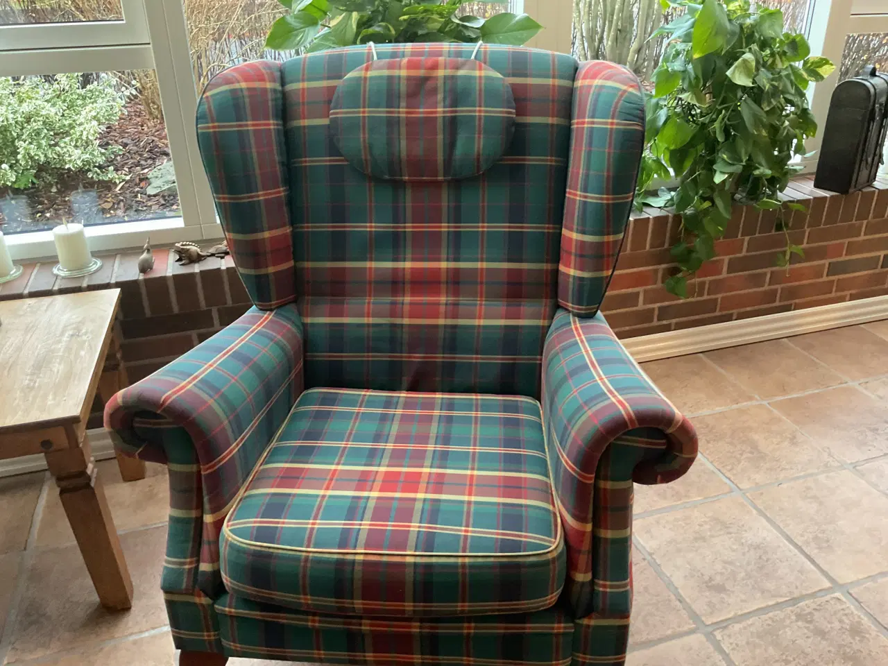 Billede 3 - Lænestole / øreklapstole i ternet stof 