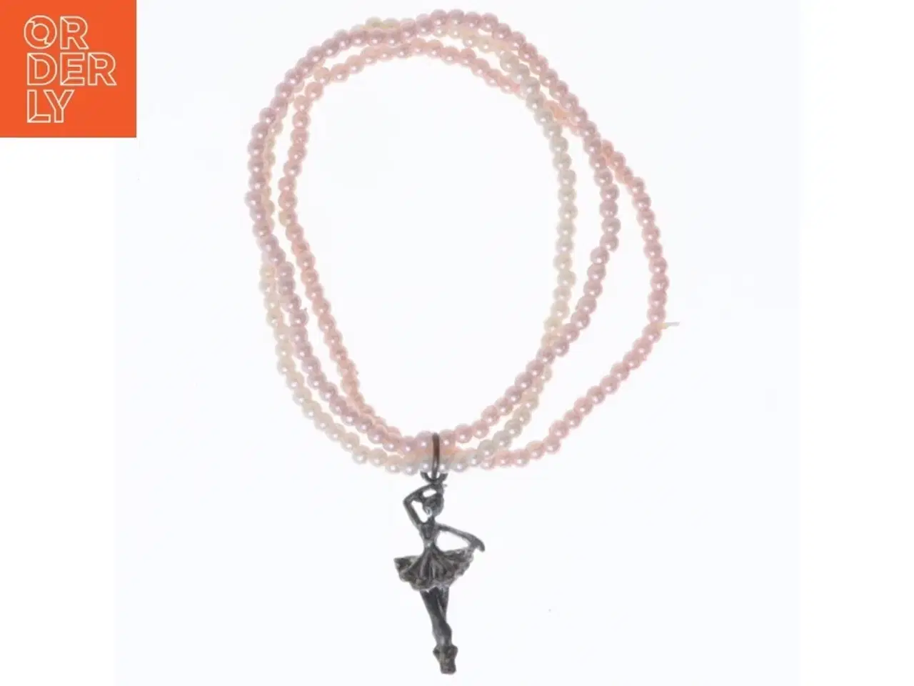 Billede 2 - Perlearmbånd med danservedhæng (str. Ø 6 cm)