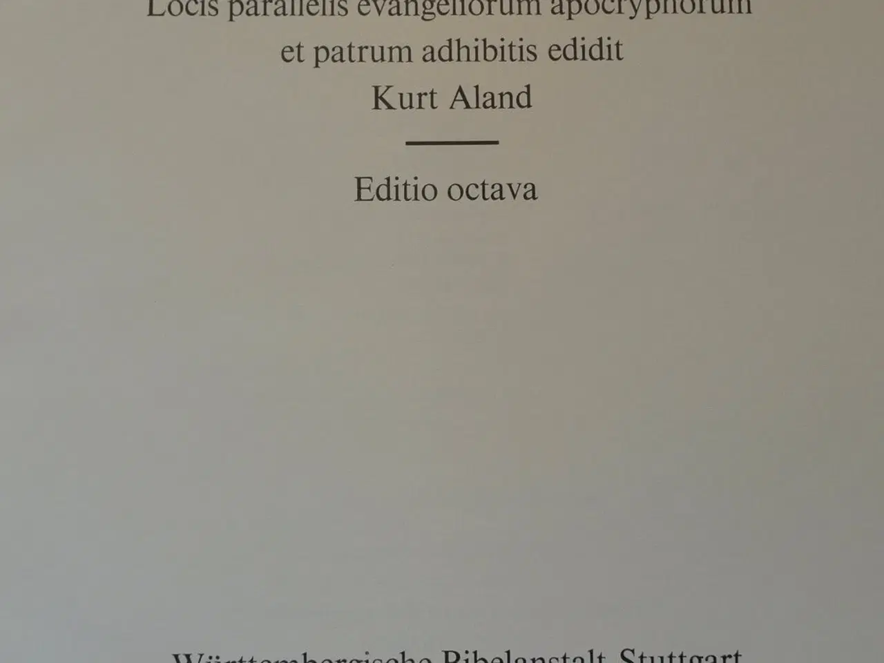 Billede 2 - synopsis quattuor evangeliorum, kurt aland, emne: 