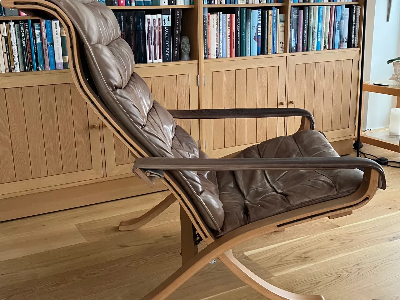 Billede 2 - Flex lænestol i brunt læder 