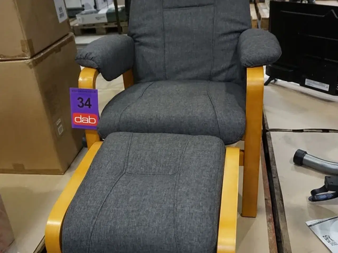 Billede 3 - Otium lænestol inkl. fodskammel - grå