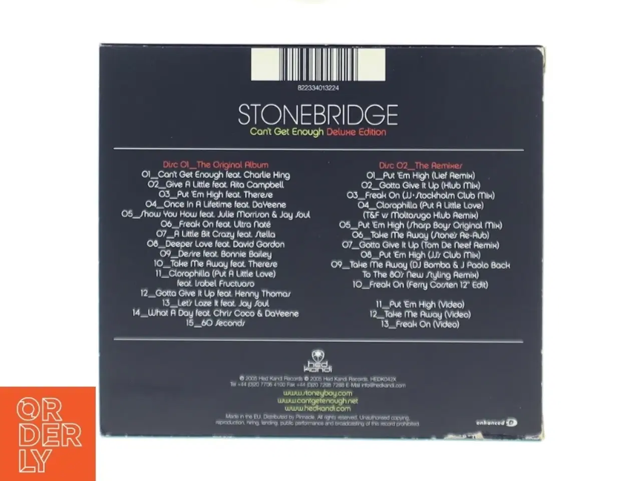 Billede 2 - Stonebridge - Can&#39;t Get Enough Deluxe Edition CD fra Hed Kandi Records