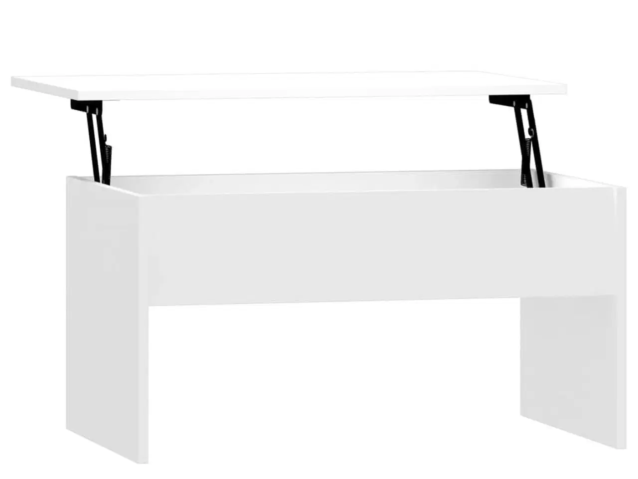 Billede 2 - Sofabord 80x50,5x41,5 cm konstrueret træ hvid højglans