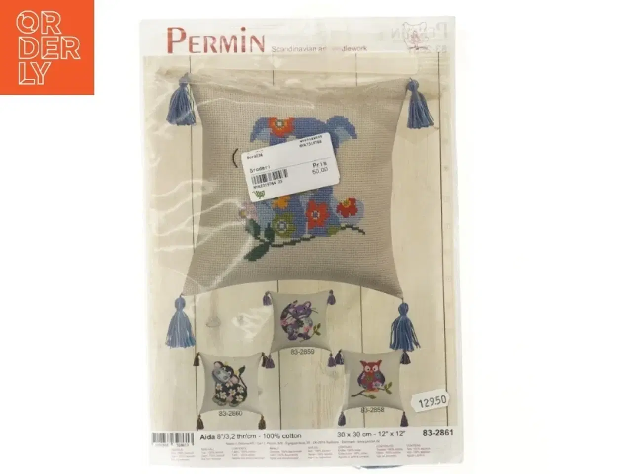 Billede 1 - Broderikit til pude fra Permin (str. 30x30 cm)