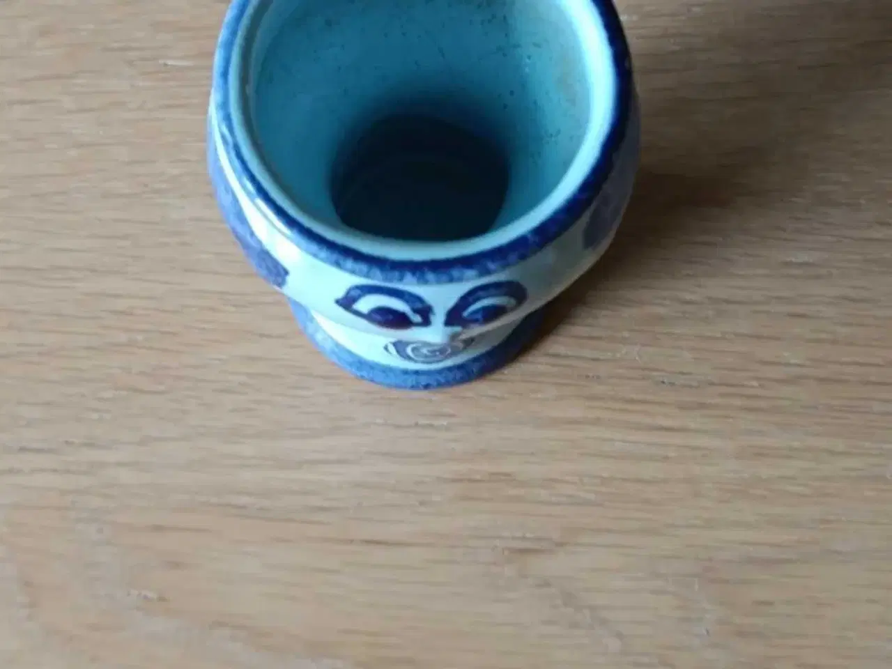 Billede 3 - Lysestage/pottedame i blå