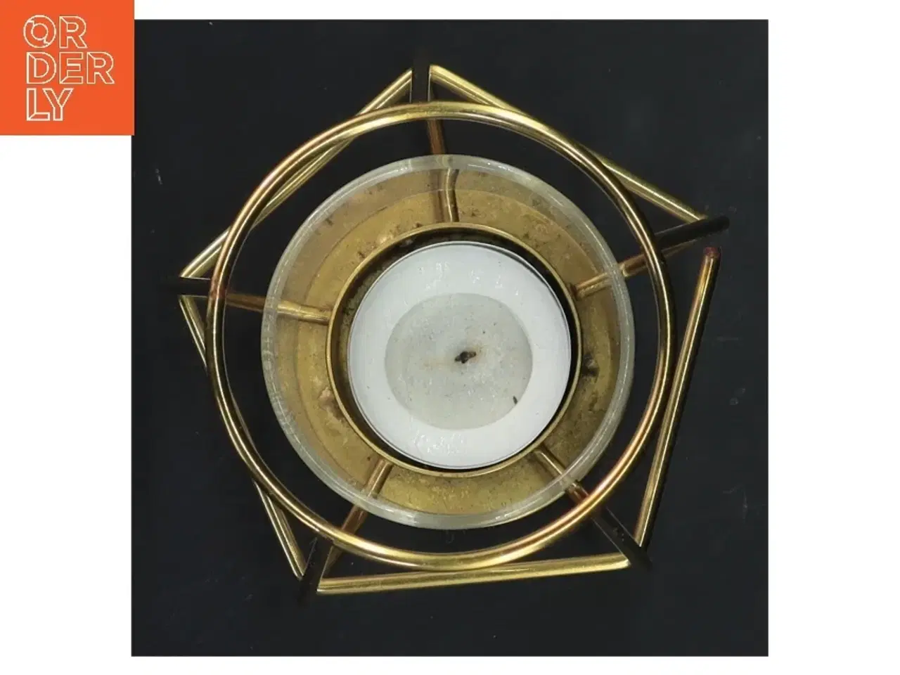 Billede 2 - Moderne lysestage i metal og glas (str. 10,5 cm)