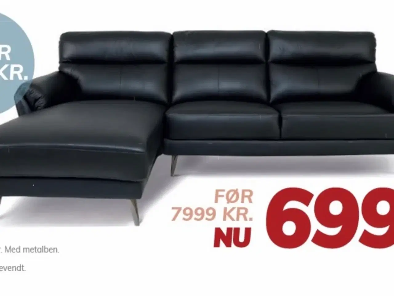 Billede 3 - Okselæder sofa med chaiselong, købt januar 2024