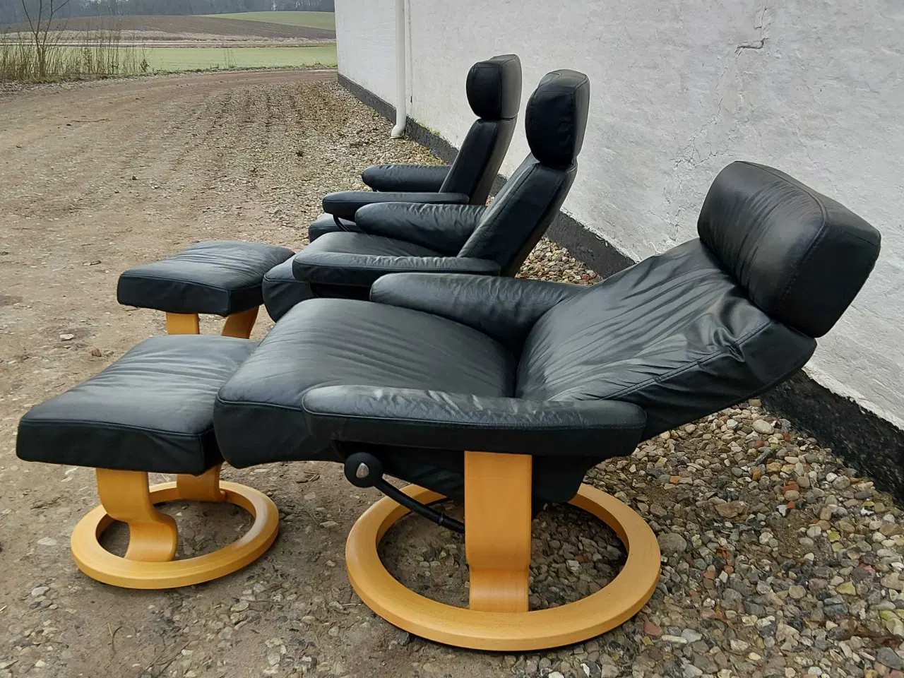 Billede 4 - 3 stk stressless Orion læder lænestole i god stand