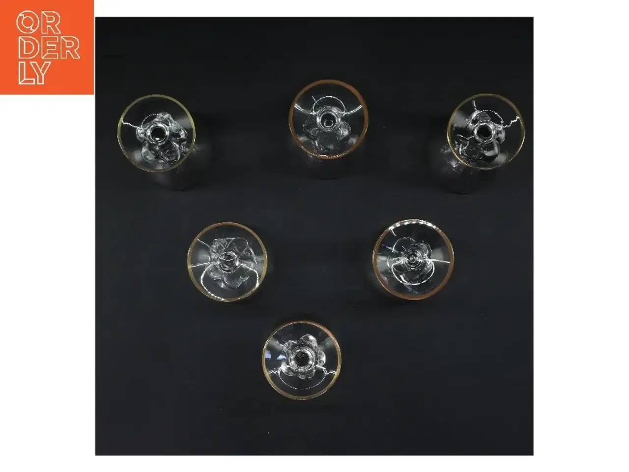 Billede 3 - Sæt af 6 glas med guldkant (str. 6 stk Ø 7 cm længde 11,5 cm)