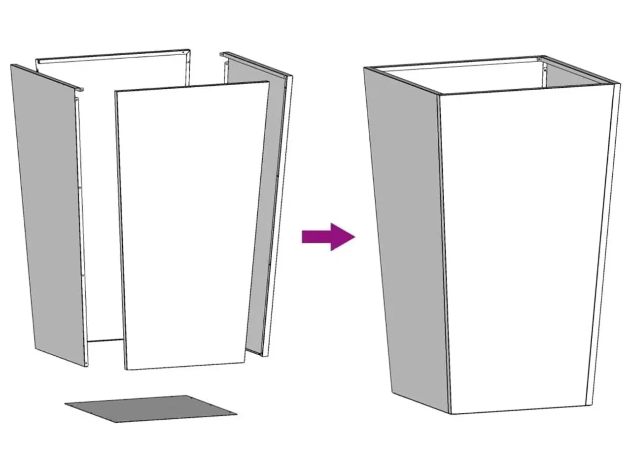 Billede 8 - Plantekrukke 45x45x75 cm stål sort