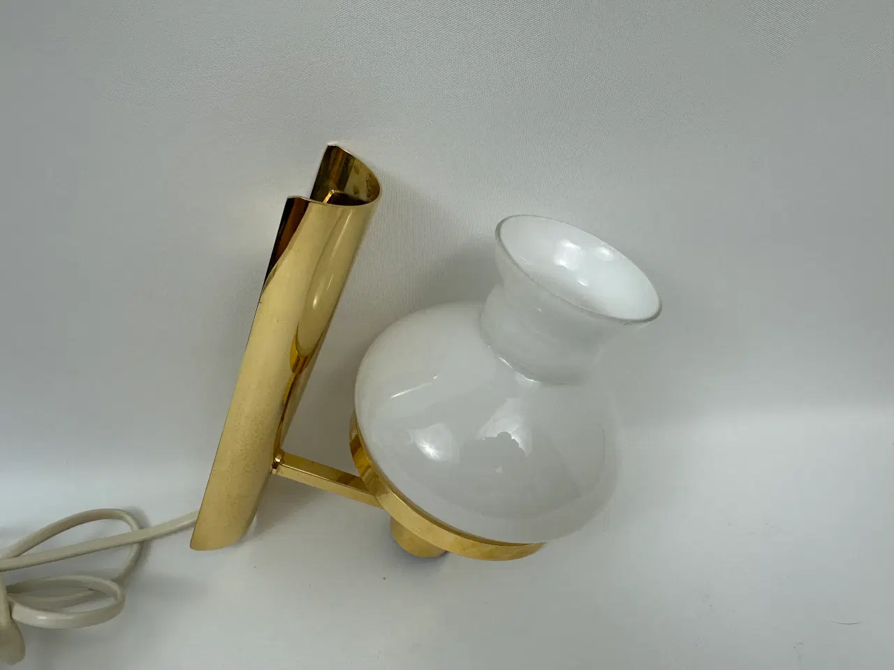 Billede 3 - Vintage messing lampe med opalglas