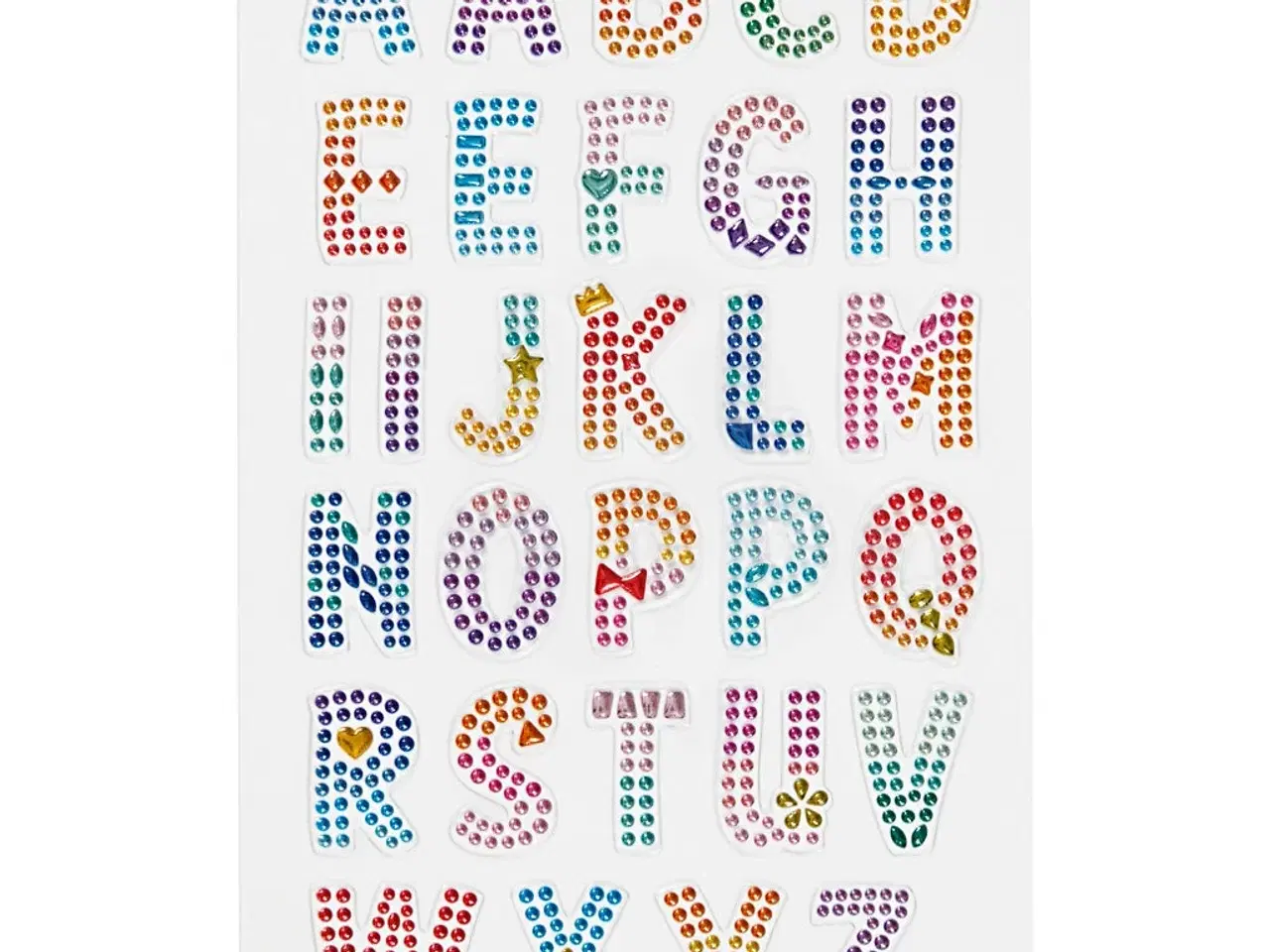Billede 1 - Diamond stickers, alfabet, ark 10x16 cm, 1 ark