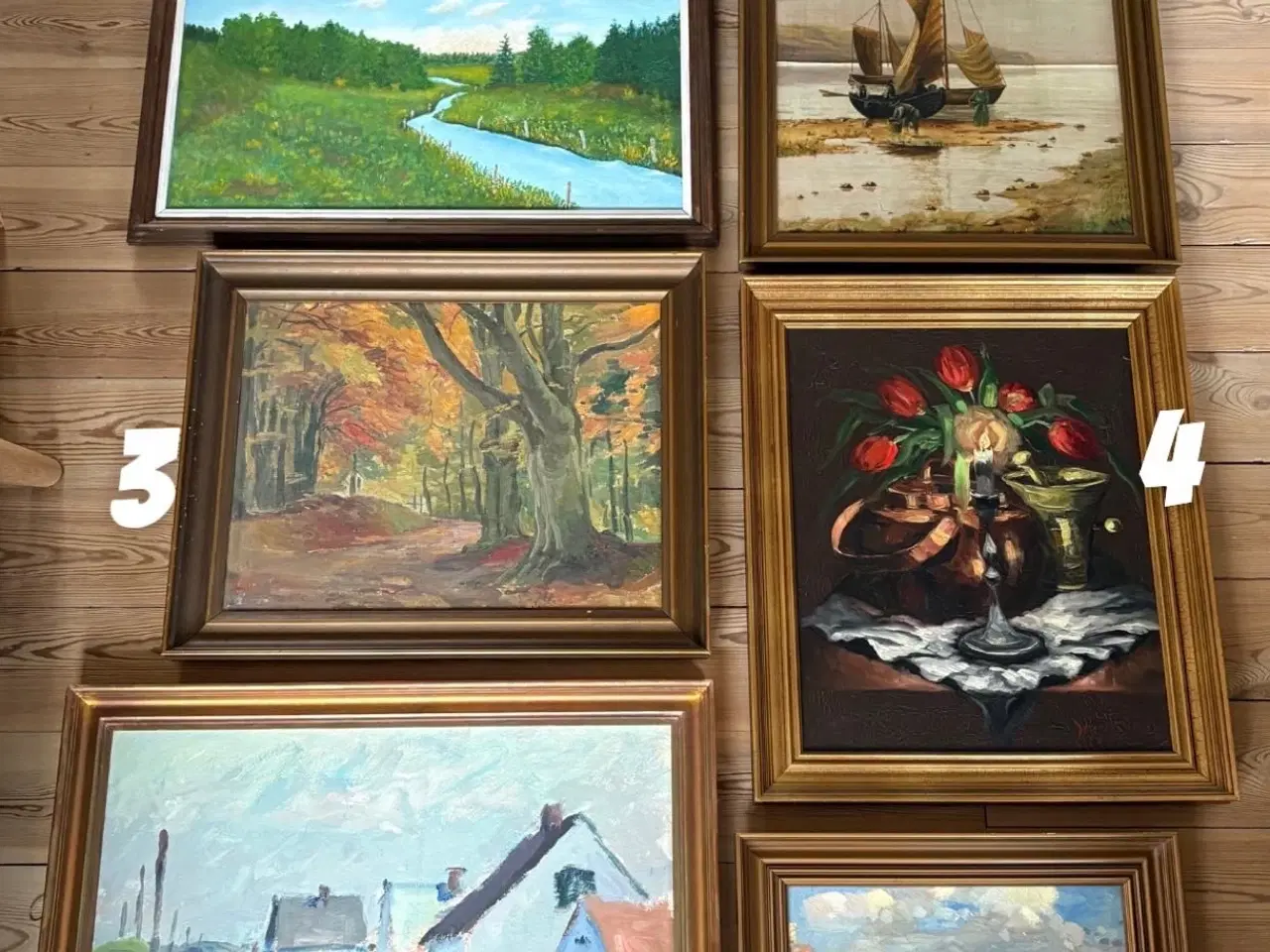 Billede 1 - Malerier med guldrammer