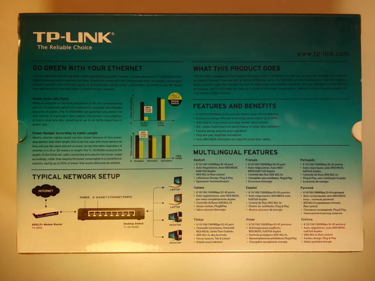 Billede 2 - TP-Link 8-Port Gigabit DesktopSwitch TL-SG1008D V5