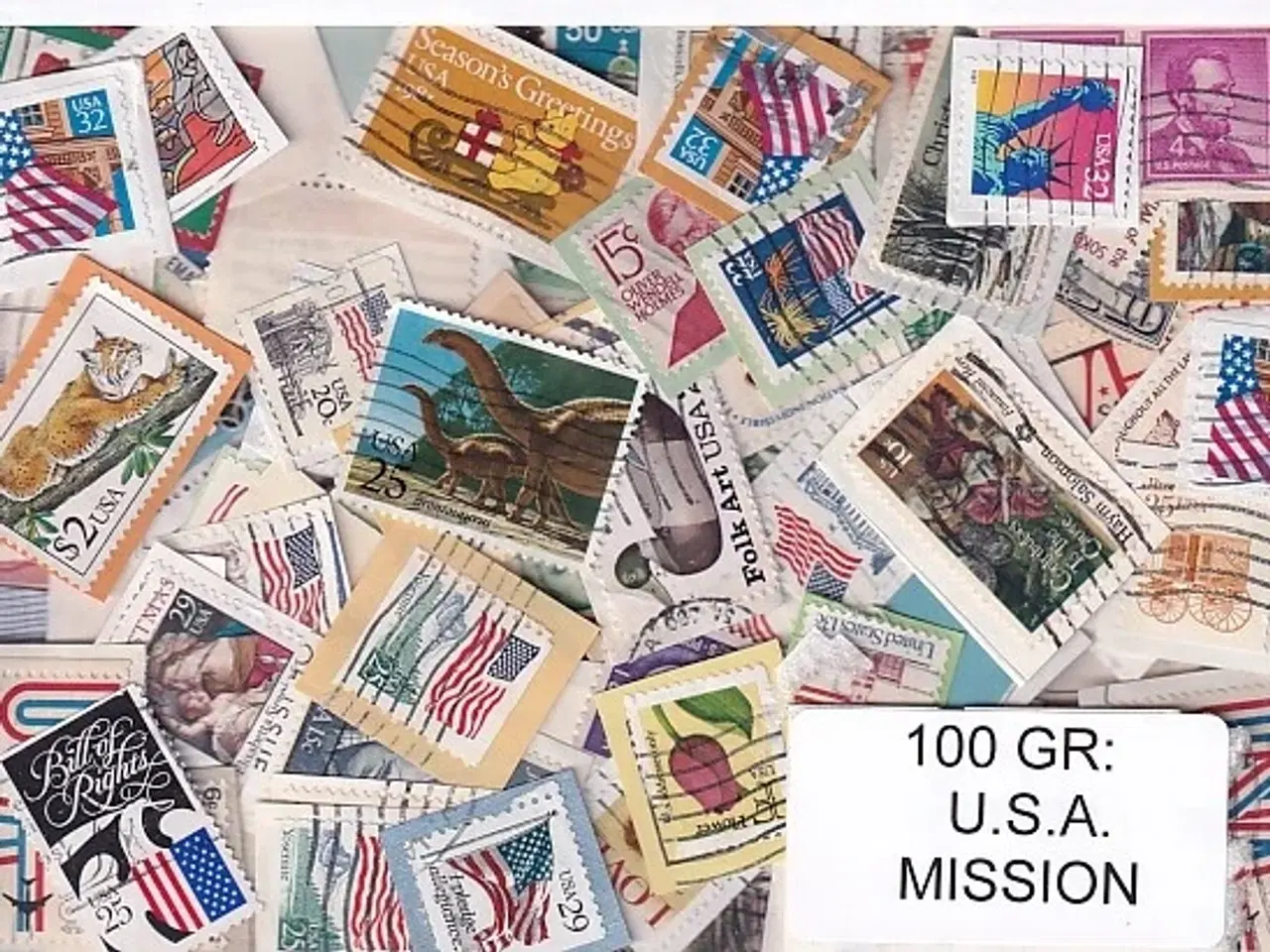 Billede 1 - U.S.A. 100 g. Mission - Tæt Klip + Lidt afvaskede - Hjemkommet 1 - 3 - 22