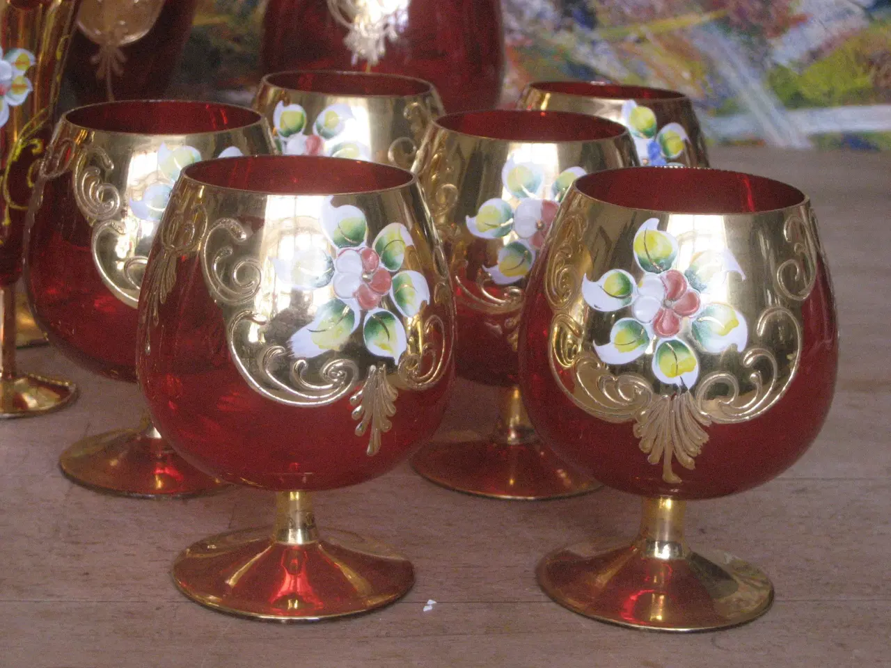 Billede 3 - Bômiske håndcolorerede glas