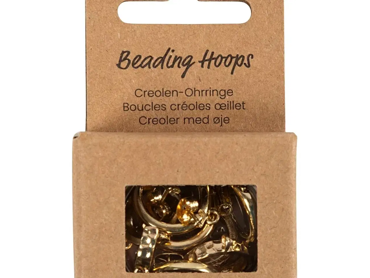 Billede 1 - Forgyldte creoler med øje - 15 mm, 2 par