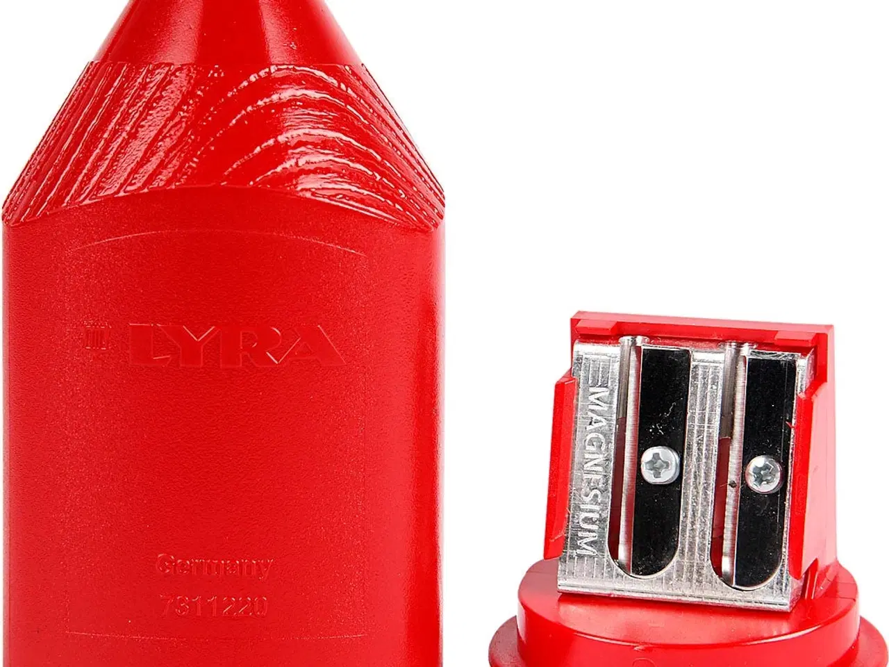 Billede 1 - Praktisk rød blyantspidser med opsamlingscontainer