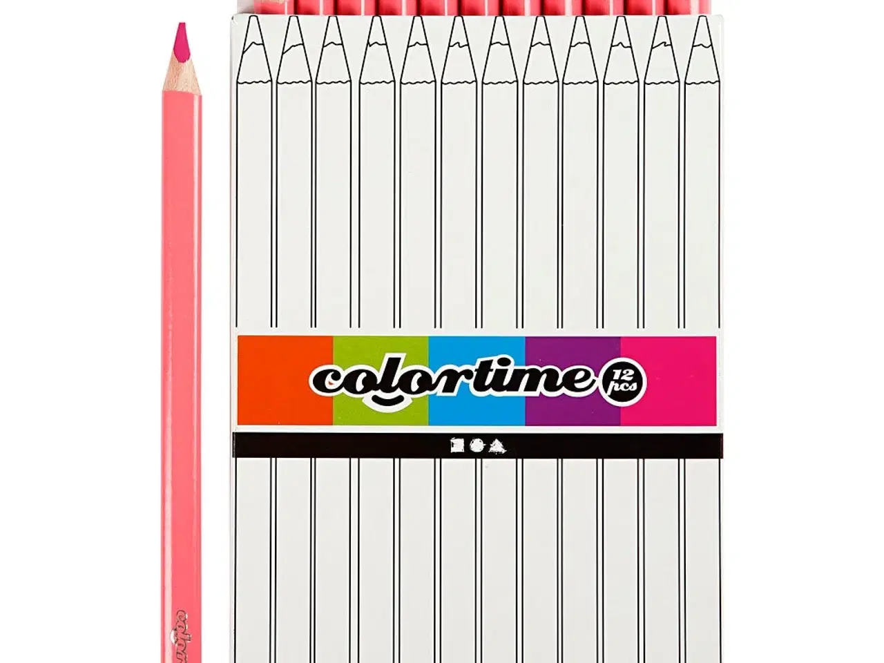 Billede 1 - Colortime Farveblyanter, L: 17,45 cm, mine 5 mm, JUMBO, pink, 12 stk./ 1 pk.