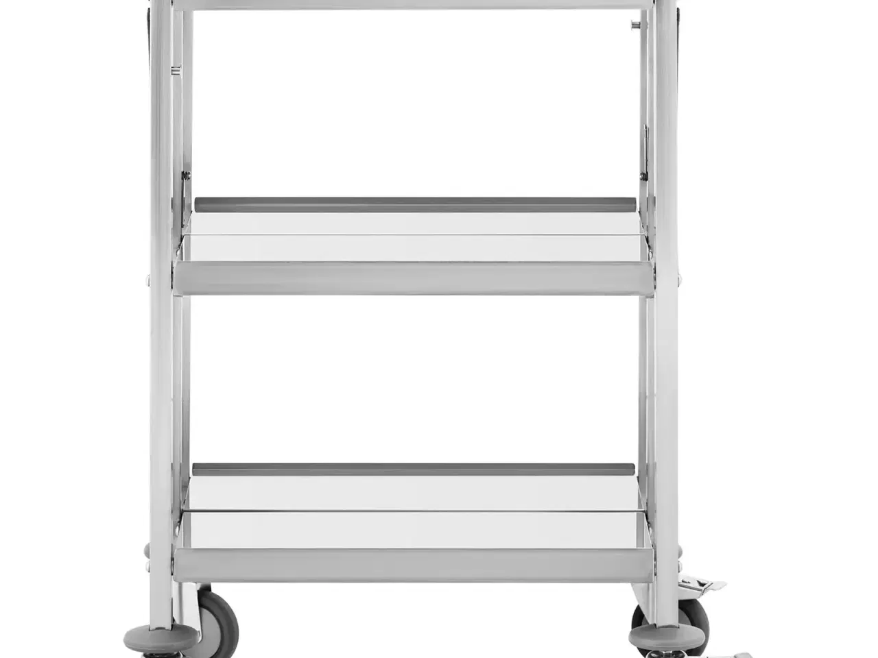 Billede 2 -  Serveringsvogn – rustfrit stål – 3 bordplader